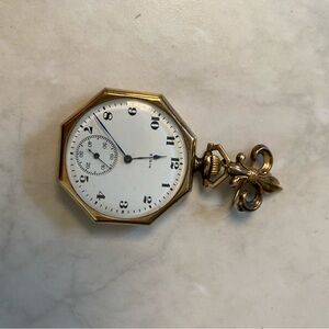 Gold and White Elgin Pocket Watch
